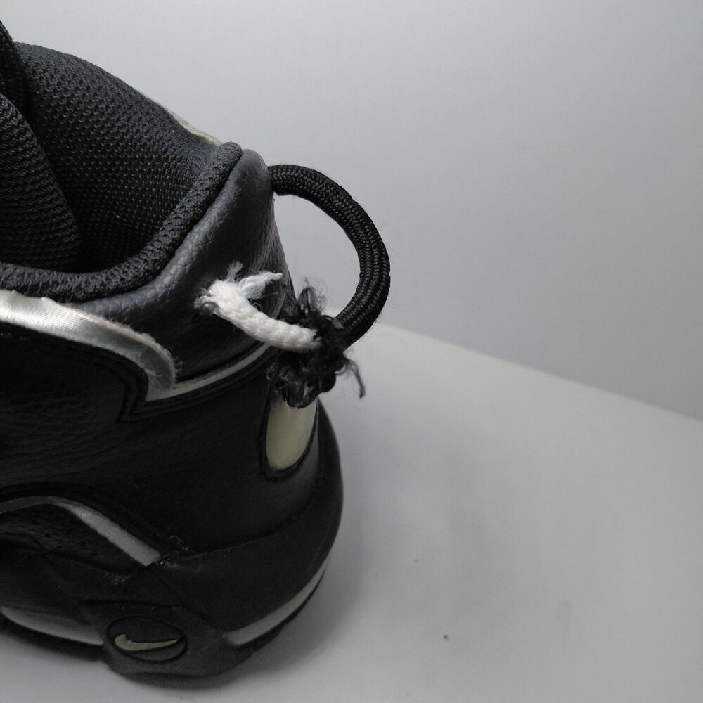 Nike Air More Uptempo Black Metallic Silver Athletic Sneakers Womens 8.5 - Picture 5 of 9